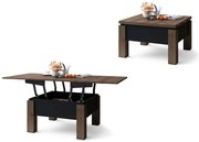 ОСЛО Кафяв дъб/Черен - РАЗТЕГАТЕЛНА ХОЛНА МАСА С ПОВДИГАЩ МЕХАНИЗЪМ