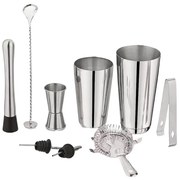 Разопакован: Комплект шейкъри и аксесоари за коктейли Kinghoff KH 1708, 9 бр, 600/750 ml, Инокс