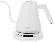 Електрическа кана Adler AD 1349W, 1100W, 1 л, 40-100 C, Поддържане на топлината, LED дисплей, Бял