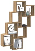 856597 vidaXL Стенен кубичен рафт, дъб артизан 90x15x119,5см