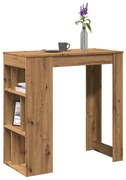 854363 vidaXL Бар маса с рафтове дъб артизан 102x50x103,5 см инженерно дърво