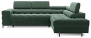 Зелен разтегателен ъглов диван с място за съхранение от букле (десен ъгъл L форма) Ferucce – ELTAP