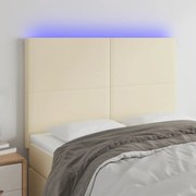 3122236 vidaXL LED горна табла за легло, кремава, 144x5x118/128 см