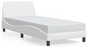 373099 vidaXL Рамка за легло Dover, бяла, 90x190 см изкуствена кожа