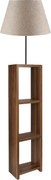 Подова лампа Launo Mdf/тъкан/Pvc в бежов/орехов цвят 38x38x150см.