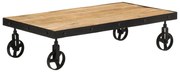 371683 vidaXL Маса за кафе с колелца, мангово дърво масив, 100x55x26 cм