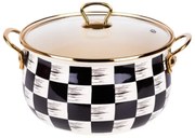 Тенджера Goldmann GM 8017-24BBL, 6.2 л, 24x15 см, Емайлирана, Индукция, Бял/черен каре