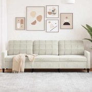 4007652 vidaXL 3-местен диван, кремав, 210 см, кадифе