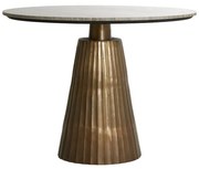Кръгла маса за хранене в бронзов и естествен цвят с мраморен плот ø 100 cm Rianne - Light & Living