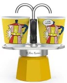 Bialetti - Сет кафеварка Mini "R" LICHTENSTEIN за 2 кафета и 2 бр. чаши