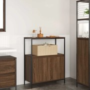 861921 vidaXL Шкаф за баня с рафтове кафяв дъб 76,5x35x95 cm