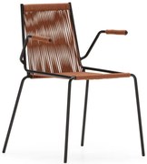 Теракотени метални трапезни столове в комплект с подлакътници/за подреждане 2 бр. Emily – Marckeric