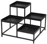 Метален щанд за блок маса за 4 плата Черен Мат - (SG-79953)