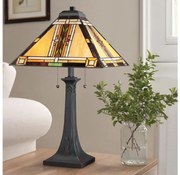 Quoizel QZ-NAVAJO-TL-VB - Настолна лампа Tiffany NAVAJO 2xE27/60W/230V