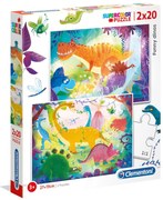 Clementoni - Пъзел Funny Dinos 24755 - 2x20 части