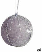 Комплект Коледни Топки полиестер Сребрист 8 x 8 x 8 cm (6 броя)