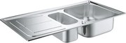 Кухненски умивалник с две купи и отцедник 970 x 500 mm K300