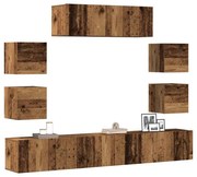 3329015 vidaXL Комплект ТВ шкафове за стенен монтаж 7 части, инженерно дърво