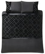 Черно двойно спално бельо 200x200 cm Lattice Cut – Catherine Lansfield