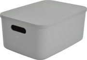 Сива пластмасова кутия за съхранение с капак 35,5x25,5x16 cm – Homéa