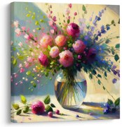 Картина на платно – Цветни цветя в утринна светлина