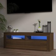 ТВ шкаф с LED осветление Andrews, кафяв дъб, 120x35x40 см