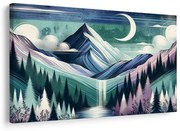 Картина на платно – Заснежени върхове с водопад