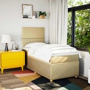 3291881 vidaXL Боксспринг легло с матрак, кремава, 80x200 см, плат