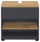 Антрацитен шкаф за мивка от декор от дъб 60x57 cm Thessa – Støraa