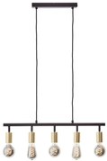 Brilliant - Полилей на кабел TIFFANY 5xE27/28W/230V черен/месинг