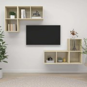 3079838 vidaXL ТВ шкафове за стенен монтаж, 4 бр, дъб сонома, инженерно дърво