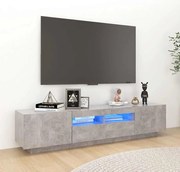 3081901 vidaXL ТВ шкаф с LED осветление, бетонно сив, 180x35x40 см