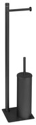 Gedy - Стояща четка за тоалетна с държач за тоалетна хартия TRILLY, матово черна