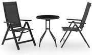 3070654 vidaXL Бистро комплект от 3 части, черно и антрацит