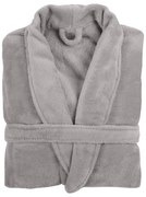 Светлосив плюшен халат за баня , L/XL Cozy - Tiseco Home Studio