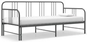 324754 vidaXL Рамка за легло, разтегателен диван, сива, метал, 90x200 см