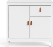 Бял нисък скрин 82x80 cm Madrid – Tvilum