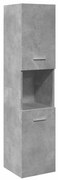 856220 vidaXL Окачен шкаф за баня, бетонно сив, 30x30x130 см, инженерно дърво