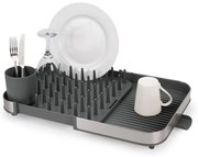 Сива регулируема тавичка за оттичане от неръждаема стомана 35x39 cm Duo – Joseph Joseph