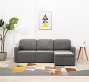 288791 vidaXL 3-местен модулен диван легло, таупе, текстил