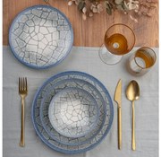 Комплект за хранене 24 части — син порцелан