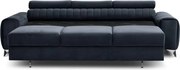 Антрацитен кадифен разтегателен диван 261 cm Laurence – ELTAP
