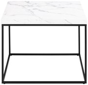 Бяла масичка за кафе с плот от имитация на мрамор 60x60 cm Barossa – Actona