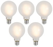 Комплект от 5 Интелигентни димируеми LED крушки E27 G95 матирани 7W 806lm 2700-6500K