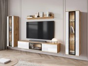 Комплект за Всекидневна Каро-Натурален-Бял Лъскав