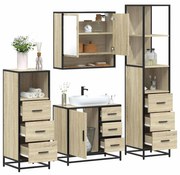 3301286 vidaXL Комплект шкафове за баня от 4 части дъб сонома инженерно дърво
