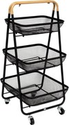 Кухненска количка 5five Mayaj, Метал, 3 нива - Черен
