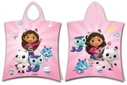 Розово памучно детско пончо размер 3-8 години Gabby´s Dollhouse – Jerry Fabrics