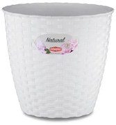Stefanplast - Кръгла кашпа Natural Line 19 см - бяла