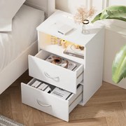 Нощно шкафче Jamie с LED осветление и USB - 55 × 40 × 28 cm antracitová